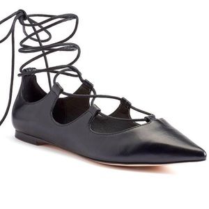 Black lace up flats size 9.5 women’s shoes